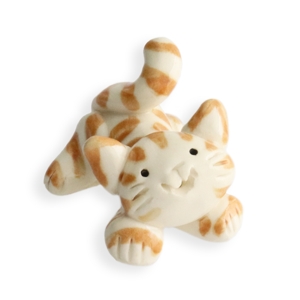 Orange Tabby Cat Miniature Figurine